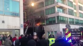 Fire next to Nobu restaurant in central London
