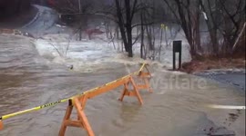 Flooded road in West Virginia