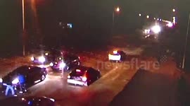 Moment a man survived being hit by three cars  in China
