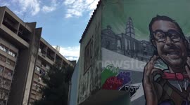 Beautiful graffiti on elementary school in Split Croatia