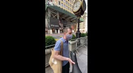 Protestor Argues with Trump Supporter outside of Trump Tower