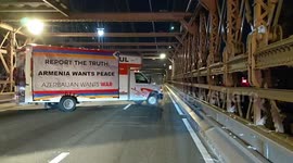 Protesters supporting Armenia block Brooklyn Bridge in New York