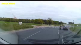 UK motorcyclist attempts to smash car wing mirror in road rage incident caught on camera