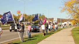 Supports of President Trump have a Parade through La Crosse, Wisconsin.