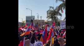 US: Thousands March To Turkish Consulate In Support Of Armenia In Los Angeles, CA 2