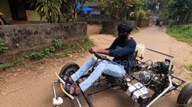 Teenager designs car from backyard using his dad's old motorbike scraps