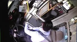 Robber caught after jumping out of bus window to try to escape in China