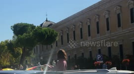 Megamanifestacion en coche para conmemorar el dia de la Hispanidad