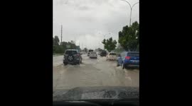 Flooding on the Churchill Roosevelt Highway, Trincity, Trinidad
