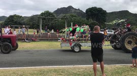 Tractor Parade in Taupo Bay, New Zealand December 2019