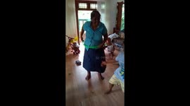 Grandmother playing with her grand daughter