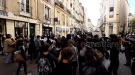 Police fire tear gas during a LGBT+ support protest in France