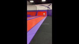 Hilarious Tumbling Fail At Trampoline Park