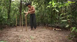 Building the most beautiful mud house for rabbit and fish pond for catfish