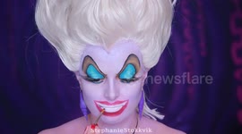 Norwegian makeup artist transforms herself into Ursula from Disney's 'The Little Mermaid'