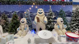 Xmas shop display Charlies Stores Shrewsbury Shropshire.