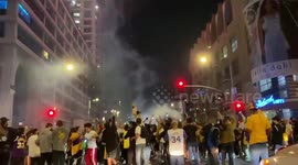 Cheers and fireworks spark in Los Angeles for the Lakers 17th championship