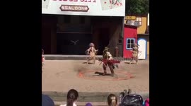 Western show with horse Bronco