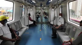 Deserted metro station open after months with strict norms in Bengaluru, southern India