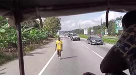Long distance walker in Ghana escorted on 400-mile trek