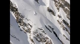 Skiing a big mountain line