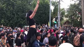 Thousands of protesters line the streets during unrest in Bangkok, Thailand