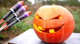 YouTuber carves pumpkin before blowing it up with fireworks