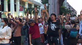 Defiant protesters in Thailand use three-finger salute inspired by 'Hunger Games'