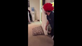 Clown mask scare prank