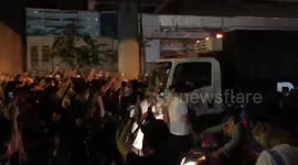 Thailand: Bangkok Protests – Demonstrators Push Out Crowd Control Vehicle In Ratchaprasong 3