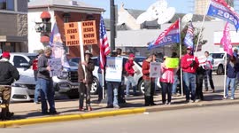 Wisconsin Republicans gather outside of Senator Tammy Baldwin's office in support of Supreme Court nominee ACB