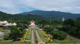 Beautiful marigold flowers bloom as temperatures cool in northern Thailand
