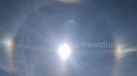 Beautiful 'sun dog' phenomenon spotted over Chinese city