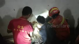 Firefighters free toddler trapped in between walls in China