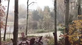 US: October Fall Storm Moves Into Central Minnesota With Snow