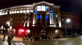 Great People's Uprising V in the rain in Sofia, Bulgaria - day 100 of protests against Prime Minister Borissov