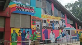 Mural dedicated to COVID warriors, painted by trans women in south India