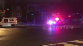 Police chase stolen mail truck through streets of Washington DC (full length)