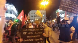 Manifestacion en contra de la privatizacion de la salud publica en Madrid, España