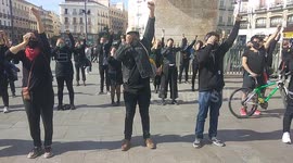 Acto en Madrid España por el estallido social en Chile
