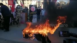 Palestinian take part in on the anniversary the17th of October in the northern Gaza Strip