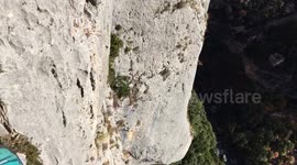 Incredible paysage filmed by climbers in the high mountain.