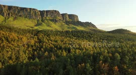 Golden Hour Drone Flight Over Beautiful Binevenagh