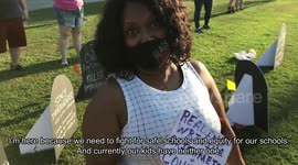 Concerned parents picket reopening of schools in Arkansas during coronavirus pandemic