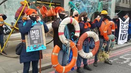 Extinction Rebellion stage 'oil spill' in central London to raise awareness of maritime pollution