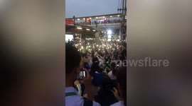 Thai students chant anti-government slogans during protest in Bangkok