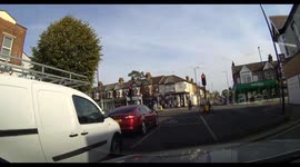Cyclist running red light