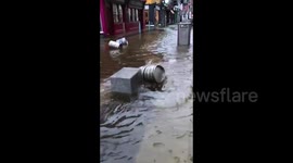 Empty kegs seen floating on streets of Cork as River Lee bursts its bank