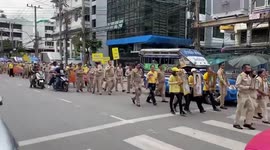Thailand: Group Marches In Bangkok’s Pak Nam Samut Prakan Town To Show Support For Monarchy