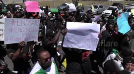 Nigerians living in South Africa march to country's Parliament against SARS